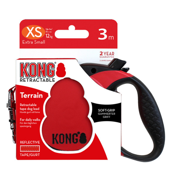 KONG рулетка Terrain XS (до 12 кг) лента 3 метра красный