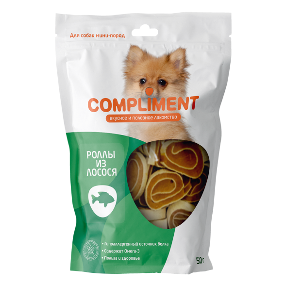 Compliment лакомство для собак мини-пород Роллы из лосося - 50 г