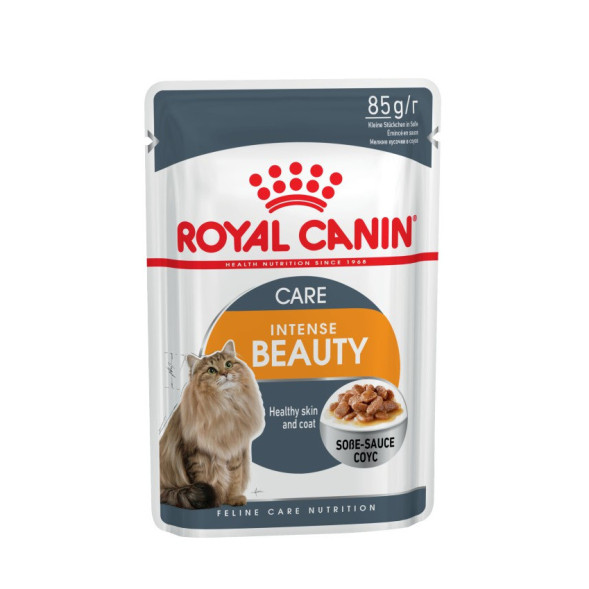 Royal Canin Intense Beauty паучи для взрослых кошек здоровая кожа и шерсть кусочки в соусе - 85 г х 24 шт