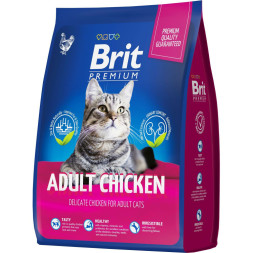 Brit Premium Cat Adult сухой корм для взрослых кошек с курицей - 2 кг