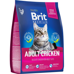 Brit Premium Cat Adult сухой корм для взрослых кошек с курицей - 2 кг