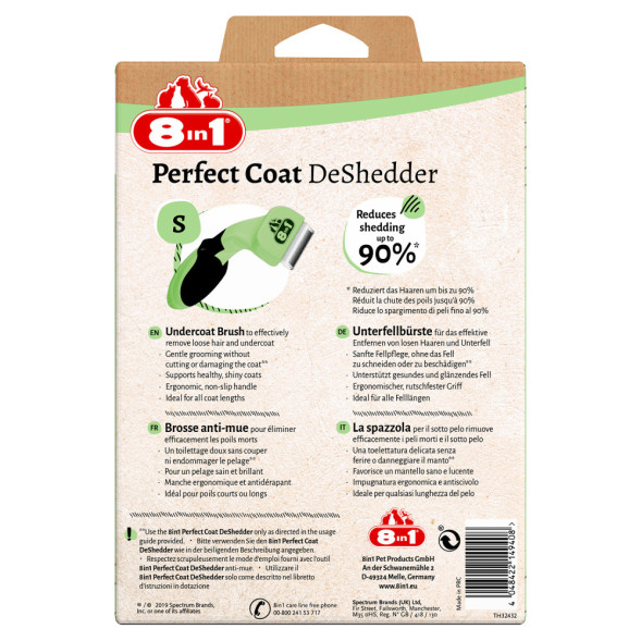 8in1 Perfect Coat дешеддер для собак мелких пород, размер S