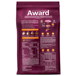 AWARD сухой корм для щенков средних пород от 1 месяца, беременных и кормящих сук, с индейкой, курицей, морковью и черной смородиной - 2 кг