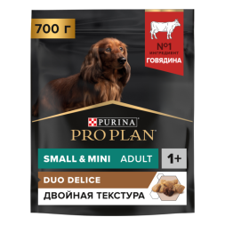 Сухой корм PRO PLAN® DUO DELICE для взрослых собак мелких и карликовых пород, с высоким содержанием говядины 700 г