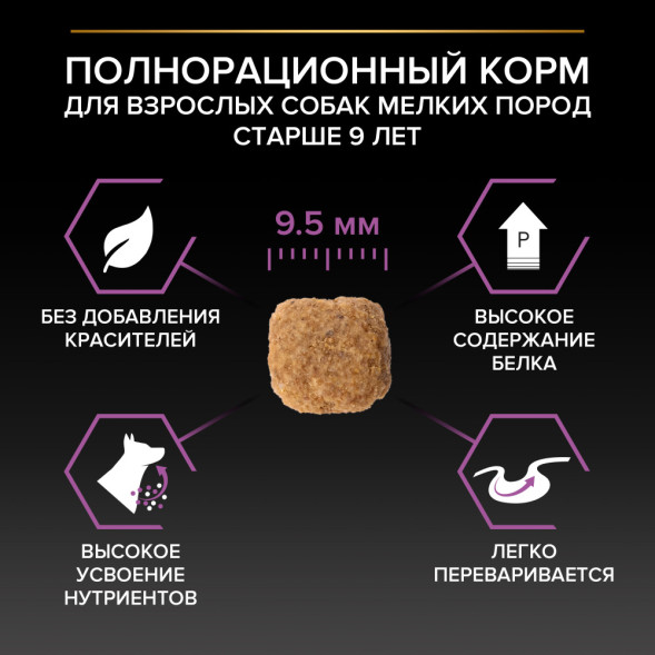 Pro Plan Small &amp;amp; Mini Adult 9+ сухой корм для пожилых собак мелких и карликовых пород старше 9 лет с курицей - 700 г