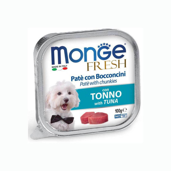 Monge Dog Fresh влажный корм для взрослых собак с тунцом в ламистре 100 г (32 шт в уп)