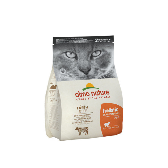 Almo Nature Holistic Adult Cat Beef &amp;amp; Rice сухой корм класса холистик для взрослых кошек с говядиной и коричневым рисом - 2 кг