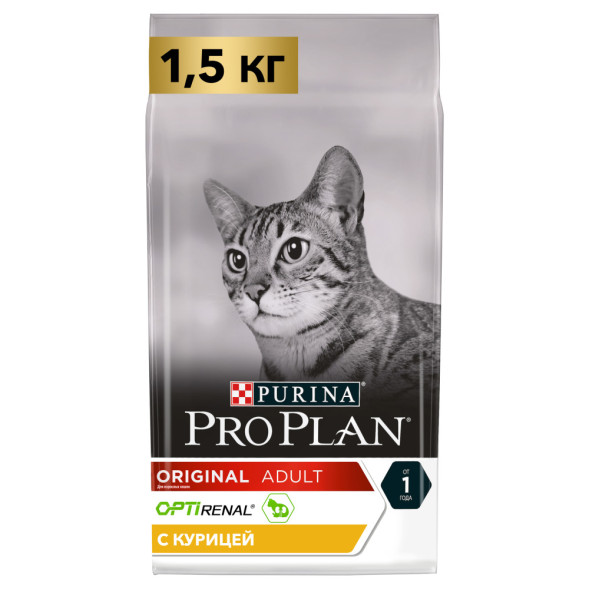 Pro Plan Cat Adult сухой корм для взрослых кошек с курицей - 1,5 кг