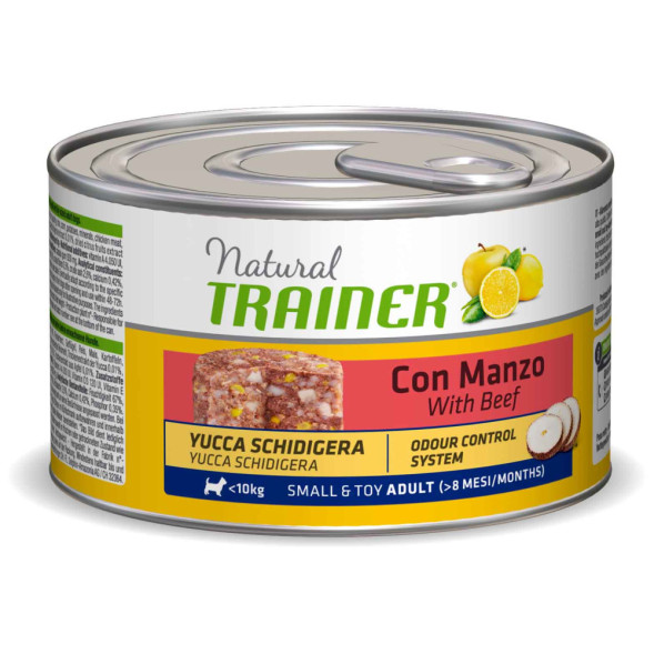 Trainer Natural Small &amp;amp; Toy влажный корм для взрослых собак мелких и миниатюрных пород с говядиной и рисом - 150 г (24 шт в уп)