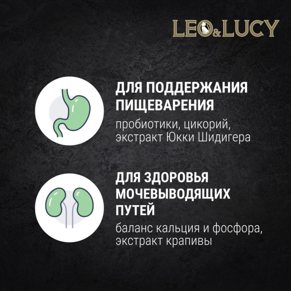 LEO&amp;amp;LUCY сухой холистик корм для взрослых стерилизованных кошек с ягненком и уткой - 5 кг