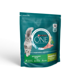 Purina One сухой корм для домашних кошек с индейкой и цельными злаками - 750 г
