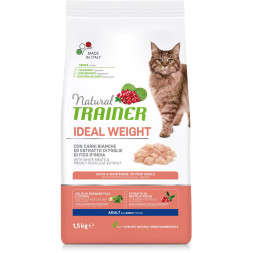 Trainer Natural Cat Ideal Weight Adult сухой корм для взрослых кошек с избыточным весом с белым мясом - 1,5 кг
