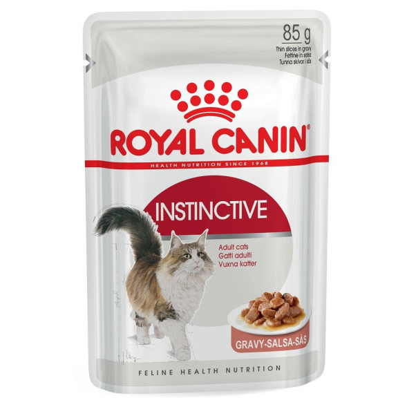 Royal Canin Instinctive паучи для взрослых кошек кусочки в соусе - 85 г х 24 шт