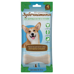 Деревенские лакомства Зубочистики Кальциевые лакомство с кальцием для собак средних пород 10-25 кг - 4 шт (90 г)