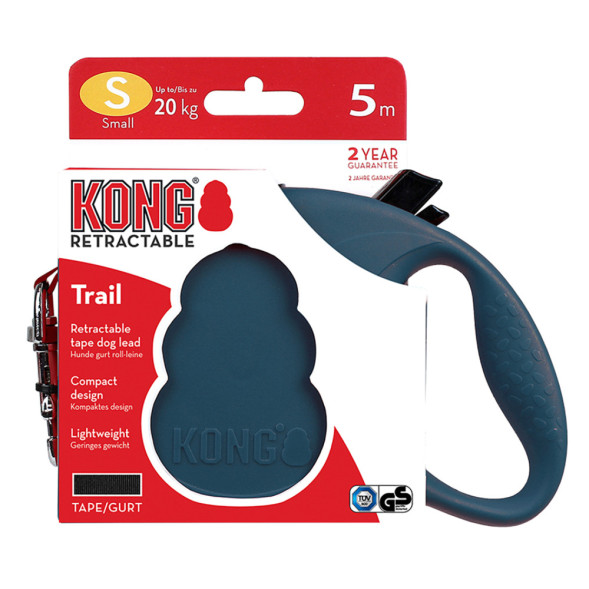 KONG рулетка Trail S (до 20 кг) лента 5 метров синий