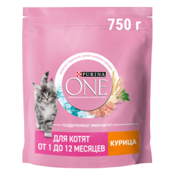 Сухой корм PURINA ONE® для котят от 1 до 12 месяцев с курицей 750 г