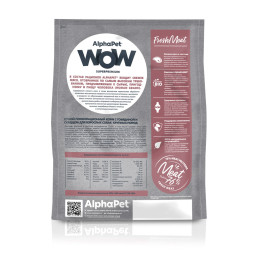 AlphaPet WOW Superpremium сухой полнорационный корм для взрослых собак крупных пород с говядиной и сердцем -  7 кг