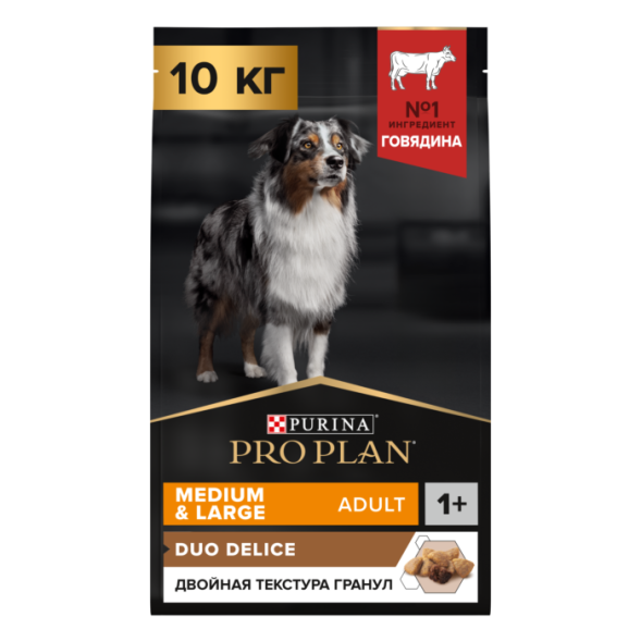 Сухой корм PRO PLAN® DUO DELICE для взрослых собак средних и крупных пород, с высоким содержанием говядины 10 кг