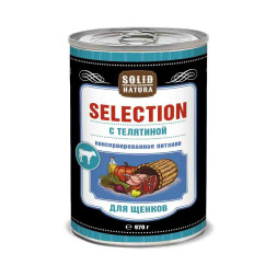 Solid Natura Selection Телятина влажный корм для щенков в жестяной банке 970 г х 6 шт