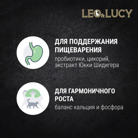 LEO&amp;amp;LUCY cухой холистик корм для котят с индейкой и овощами - 1,5 кг