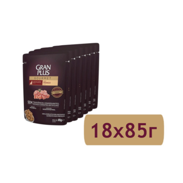 Granplus Gourmet Kitten паучи для котят с курицей - 85 г x 18 шт
