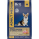 Brit Premium Dog Adult Medium сухой корм для взрослых собак средних пород с курицей - 1 кг
