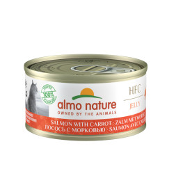 Almo Nature HFC Jelly Salmon with Carrot консервы для взрослых кошек с лососем и морковью, в бульоне - 70 г х 24 шт