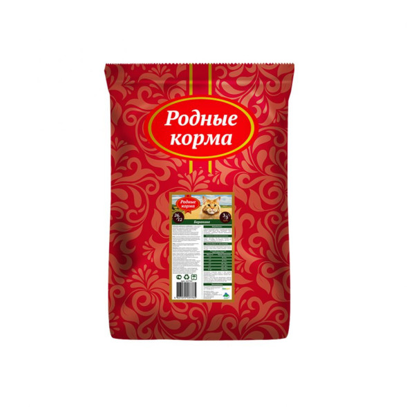 Родные корма сухой корм для взрослых кошек с барашком - 3/5 пуда (10 кг)