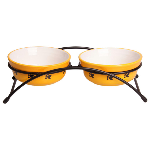 Mr.Kranch миски на подставке для собак и кошек двойные, 2x290 мл, оранжевые