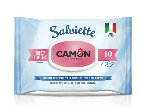 Camon влажные салфетки для кошек и собак Цветочный бриз