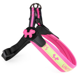 United Pets Complete me шлейка для собак, 3,5 x 48-64 см, розовая с желтым