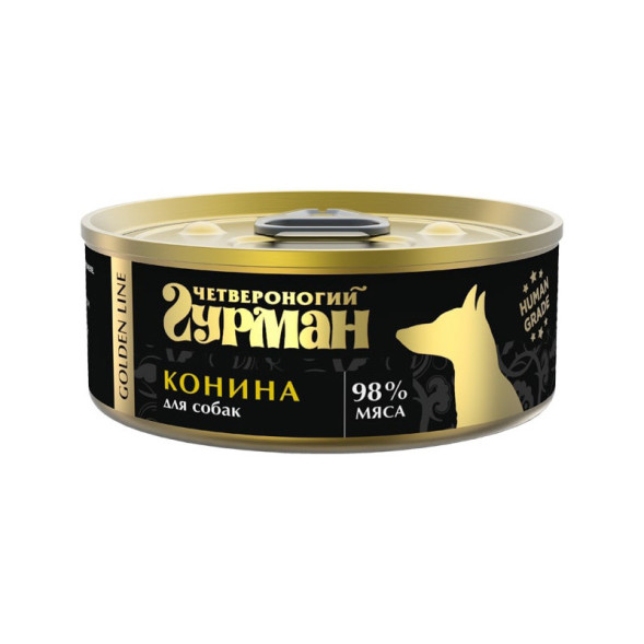 Четвероногий Гурман Golden line конина натуральная в желе для собак - 100 г (24 шт)