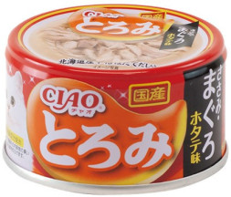 Inaba Ciao Toromi консервы для взрослых кошек с куриным филе, тунцом магуро и гребешком, в бульоне - 80 г х 24 шт