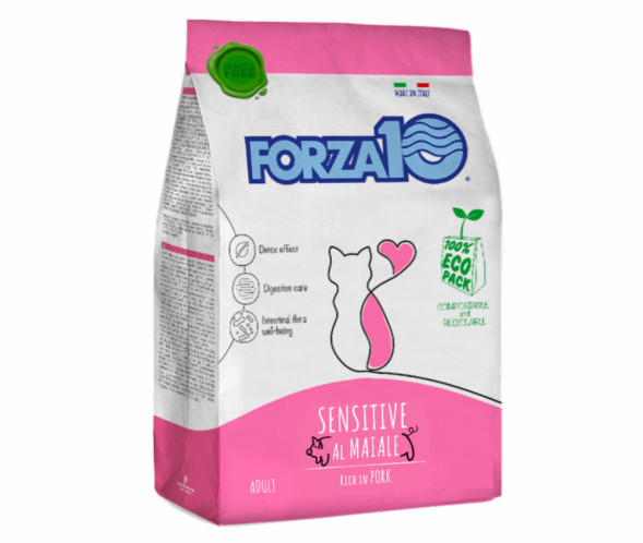 Forza10 Cat Maintenance Sensitive Maiale сухой корм для взрослых кошек с чувствительным пищеварением со свининой - 350 г