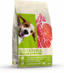 Statera сухой корм для взрослых собак крупных пород с ягненком - 800 г
