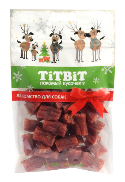 Titbit Новогодняя коллекция лакомство для собак колбаски Телячьи - 80 г