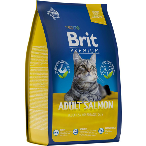 Brit Premium Cat Adult сухой корм для взрослых кошек с лососем - 800 г
