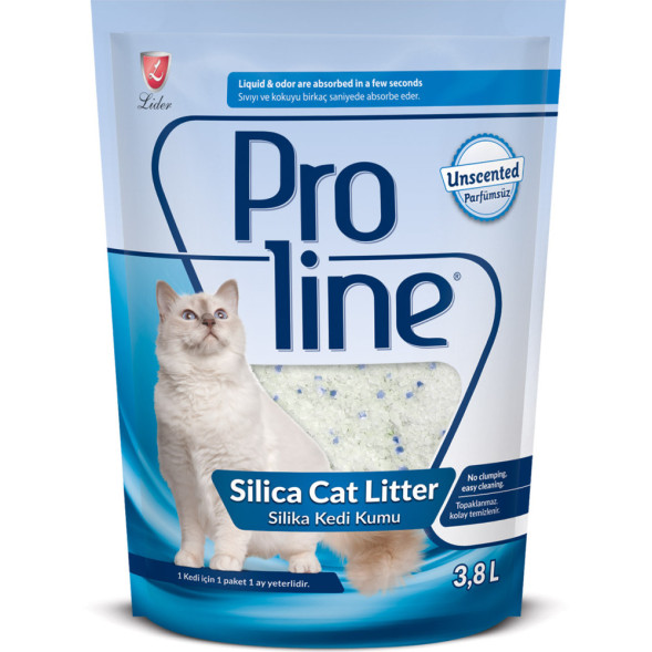 Proline впитывающий силикагелевый наполнитель для кошачьего туалета, без запаха - 3,8 л (1,55 кг)