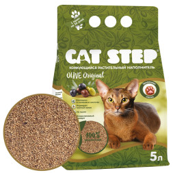 CAT STEP Olive Original наполнитель комкующийся растительный - 5 л