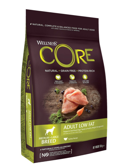 Wellness Сore сухой корм для взрослых собак средних и крупных пород с низким содержанием жира с индейкой 10 кг