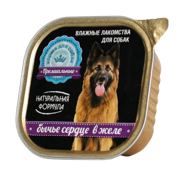 Натуральная формула влажный корм для собак бычье сердце в желе, в ламистерах - 300 г х 10 шт