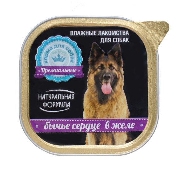 Натуральная формула влажный корм для собак бычье сердце в желе, в ламистерах - 300 г х 10 шт