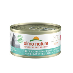 Almo Nature HFC Jelly Trout and Tuna консервированный корм для взрослых кошек с цельными кусочками форели и тунца, в бульоне - 70 г х 24 шт