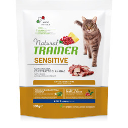 Trainer Natural Cat Sensitive Adult сухой корм для взрослых кошек с чувствительным пищеварением и аллергией с уткой - 300 г