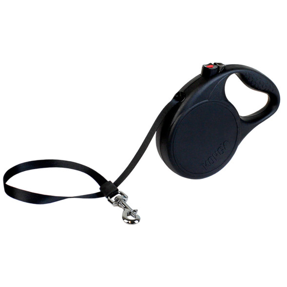 KONG рулетка Trail M (до 30 кг) лента 5 метров черная