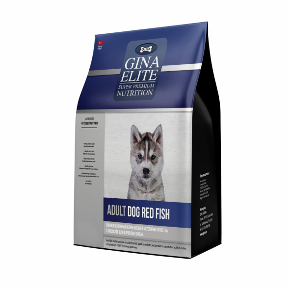 Gina Elite Dog Red Fish сухой корм для взрослых собак с красной рыбой - 20 кг