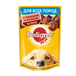 Pedigree влажный корм для взрослых собак с говядиной и ягненком, в паучах - 85 г х 28 шт