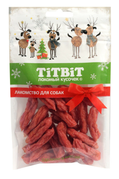 Titbit Новогодняя коллекция лакомство для собак колбаски Салямки - 70 г