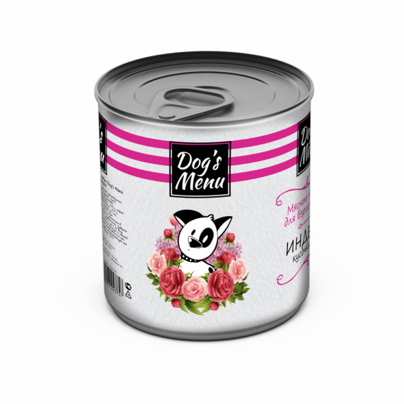 Dog`s Menu влажный корм для взрослых собак с индейкой кусочки в соусе в консервах - 750 г х 9 шт
