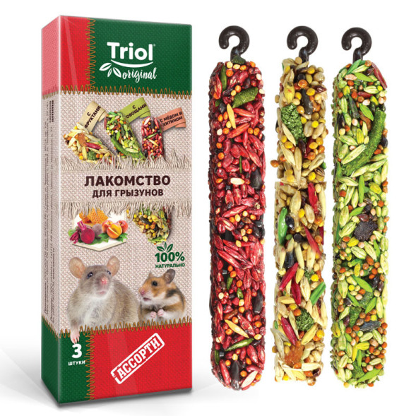 Triol Original лакомство для грызунов ассорти - 75 г (3 шт)